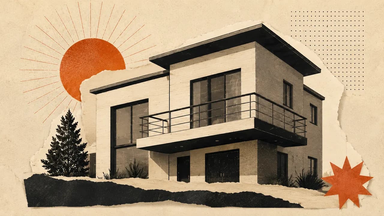 Collage of a modern house for Nestrix, a property management platform for hosts.